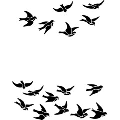 Fototapeta na wymiar Bird Flying Stencil Vector