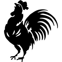 Rooster Stencil Vector