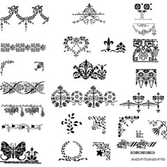 Corners And Borders Floral Stencil Vector