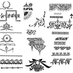 Corners And Borders Floral Stencil Vector