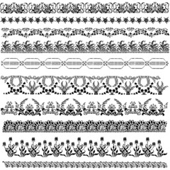 Corners And Borders Floral Stencil Vector