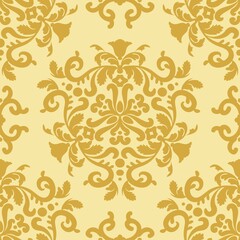 Vintage  decorative ornament seamless pattern. Decorative texture. Gold, beige. Decorative texture. Digital graphics.For fabric, wallpaper, venetian pattern,textile, packaging.	