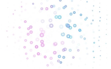 Light Pink, Blue vector texture with disks.