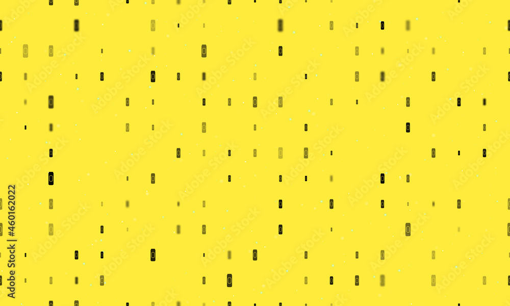 Poster seamless background pattern of evenly spaced black beer can symbols of different sizes and opacity. 