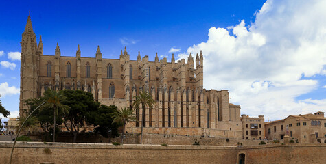 Le Seu Cathedral is one of the most famous cathedrals in Mallorca in Palma de Mallorca.,Majorca,spain,mediterranean,Europe