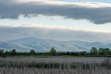 Senne fishponds bird protected area under Vihorlat mountain in eastern Slovakia