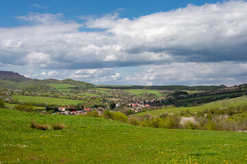 Fototapeta na wymiar Spring countryside of eastern Slovakia, Beňatiná