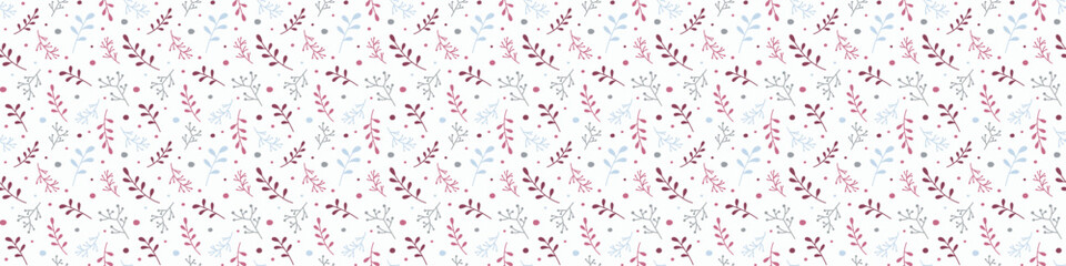 Seamless pattern with  Xmas branches. Christmas banner. Vector