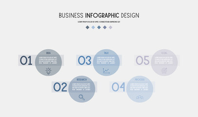Infographic with business elements. Flowchart design. Vector