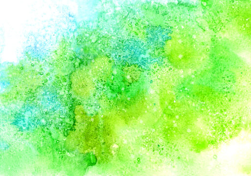 Watercolor abstract green blue color background with texture