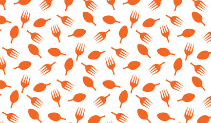 Creative clean pattern using fork and spoon for restaurant related graphic designs