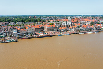 Aerial from the city Kampen in the Netherlands - obrazy, fototapety, plakaty