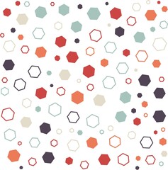 Colorful geometric hexagons background. Abstract pattern background. Shapes pattern. Colorful wrapping paper.