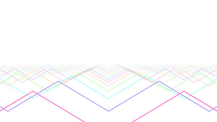 Wave Neon lines rainbow colored 3D illustration background