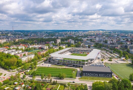 Kielce, Poland - May 2021: Suzuki Arena, home stadium for Korona Kielce football club