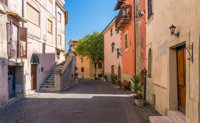 Fototapeta na wymiar Scenic sight in Ciciliano, beautiful little town in the province of Rome, Lazio, Italy.