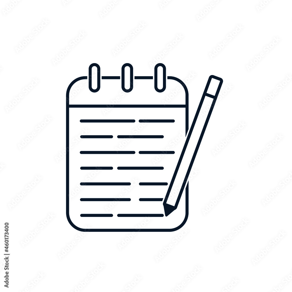 Poster notepad with notes. training concept. vector icon isolated on white background.