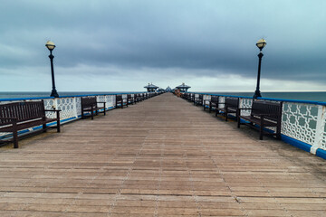 Llandudno pier in Wales during the morning ,United Kingdon