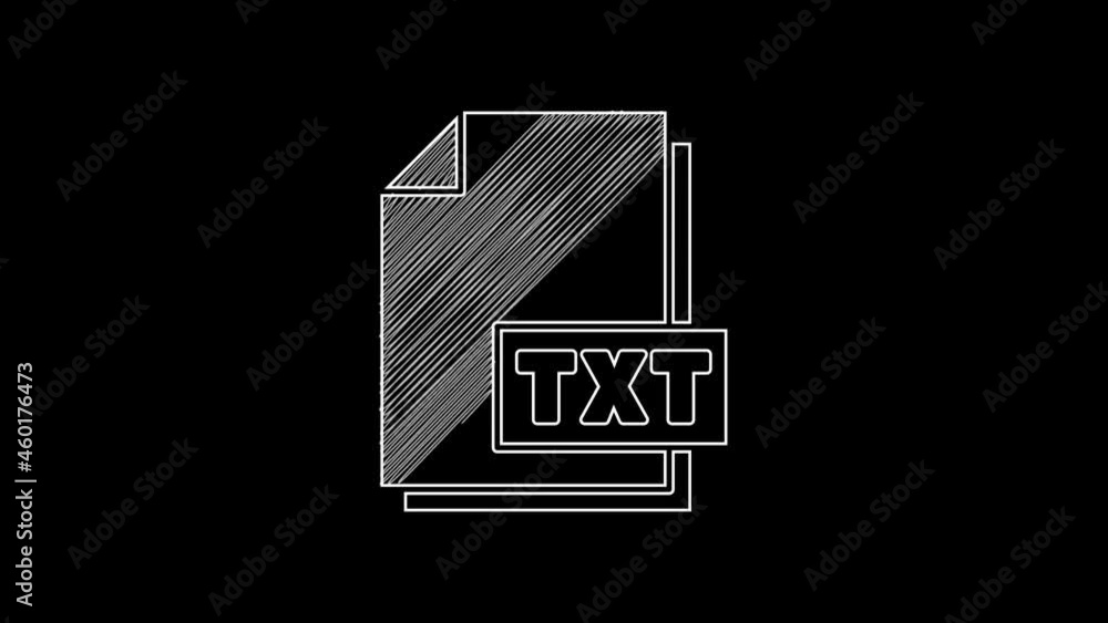 Poster white line txt file document. download txt button icon isolated on black background. text file exten