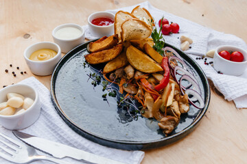 very nice salad with potatoes and vegetables