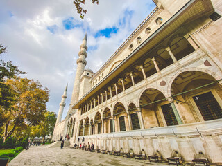 Suleymaniye Mosque. Suleymaniye Camii. Minaret, marmara. Sulaymaniye Mosque Exterior Turkey October 29, 2019, Istanbul. Suleymaniye Camii The most beautiful mosque in Istanbul
