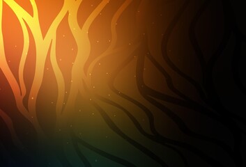 Dark Orange vector backdrop with bent lines.