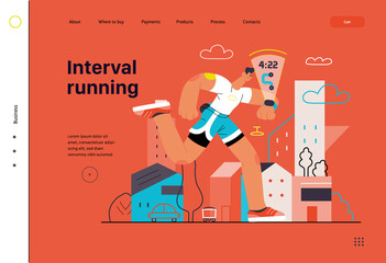 Runners - a man running and exercising outside, website template