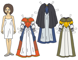 The dressing paper doll baroque noblewoman