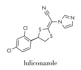 Luliconazole antifungal drug molecule. Skeletal formula.