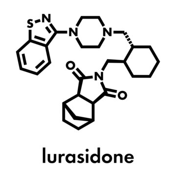 Lurasidone Atypical Antipsychotic Drug Molecule. Skeletal Formula.