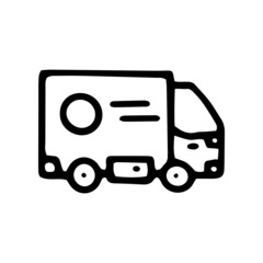 truck line vector doodle simple icon design