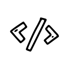 programming line vector doodle simple icon design