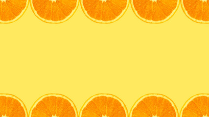 Orange frame abstract yellow background