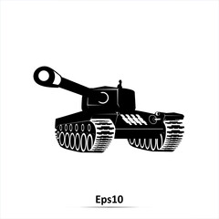 Tank silhouette. Vector illustraation. EPS10