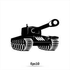 Tank silhouette. Vector illustraation. EPS10