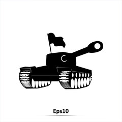 Tank silhouette. Vector illustraation. EPS10