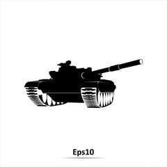 Tank silhouette. Vector illustraation. EPS10