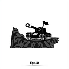 Tank silhouette. Vector illustraation. EPS10