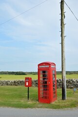 Red telephone box and mailbox