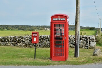 Red telephone box and mailbox
