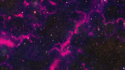 Space Flight Into A Star Field In Galaxy Clouds And Lightning Nebula