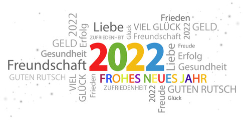 word cloud with new year 2022 greetings