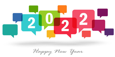 new year 2022 speech bubbles