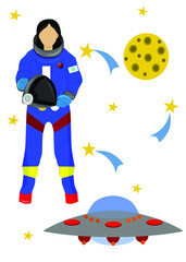 
illustration in flat design style on theme of space and astrology