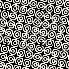 Geometric hand drawn seamless pattern. Stylish creative monochrome grid. Smooth rough squares. Vector repeating texture. Can be used as swatch for illustrator.