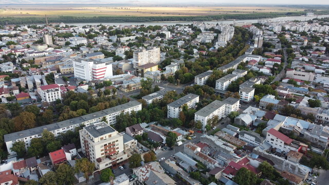 Braila City from above Romania