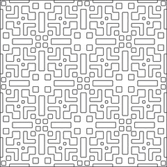 Vector pattern with symmetrical elements . Repeating geometric tiles from striped elements.Monochrome stylish texture.Black and white pattern for wallpapers and backgrounds. 