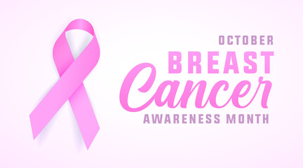 breast cancer awareness month, breast cancer day modern banner, sign, design concept, template, social media post with pink ribbon.
