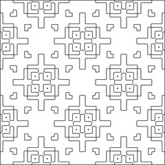 Vector pattern with symmetrical elements . Repeating geometric tiles from striped elements.Monochrome stylish texture.Black and white pattern for wallpapers and backgrounds. 