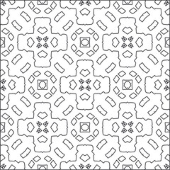 Vector pattern with symmetrical elements . Repeating geometric tiles from striped elements.Monochrome stylish texture.Black and white pattern for wallpapers and backgrounds.
